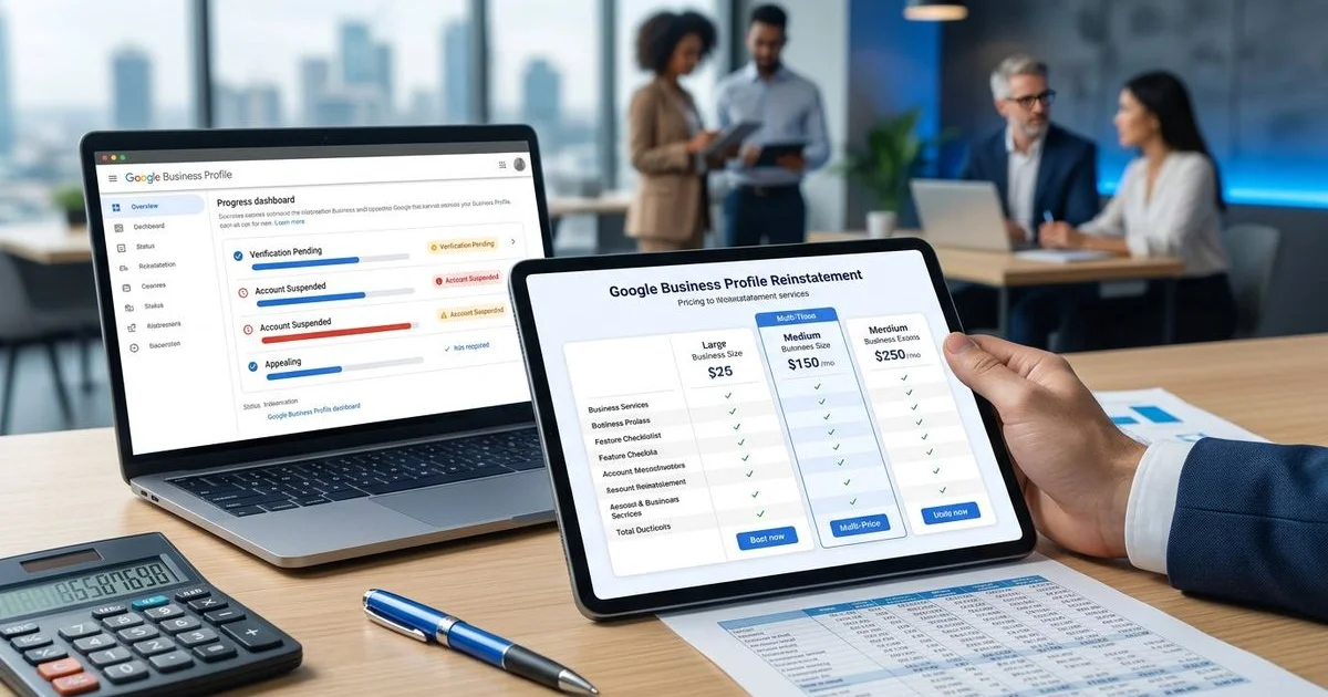 Comparaison des coûts de réactivation d'une fiche Google Business suspendue